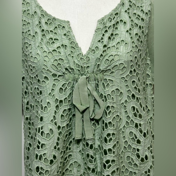 Sundance Boho Eyelet Embroidered Cutout Blouse - Picture 2 of 7